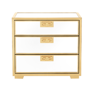 Grecian Gold Mirror Bedside Table