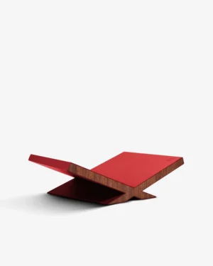 Assouline Red Leather Walnut Book Stand