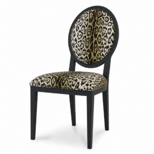 Zambezi Leopard Velvet Black Dining Chair