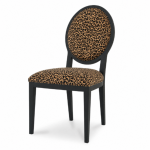 Zambezi Gold Leopard Velvet Black Dining Chair
