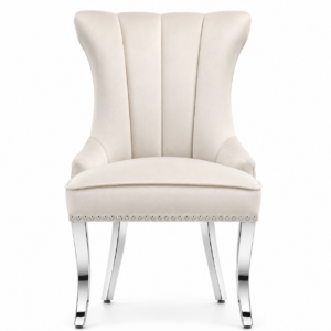 Palacial Cream Velvet Chrome Dining Chair