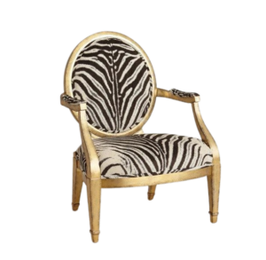 Burchell Zebra Velvet Gold Accent Chair