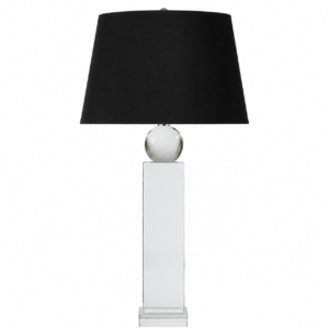 Illusion Crystal Nickel Table Lamp with Black Shade