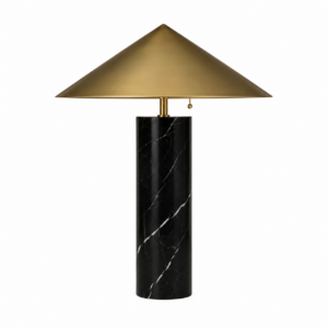 Lemaire Nero Marble Table Lamp with Brass Lamp Shade 80cm