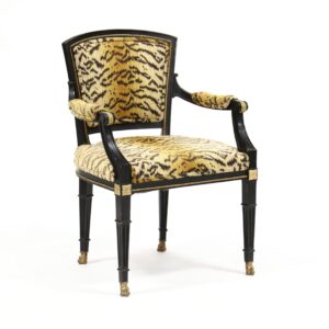 Draper Tiger Velvet Gold Dining Armchair