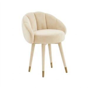 Suri Cream Velvet Brass Dining Chair