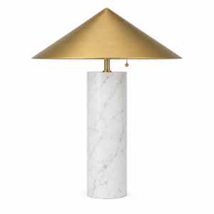 Lemaire Alabaster Table Lamp with Brass Lamp Shade 80cm