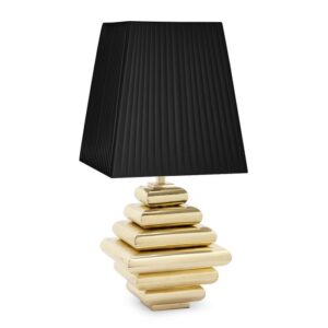 Balzano Gold Table Lamp with Black Pleated Shade