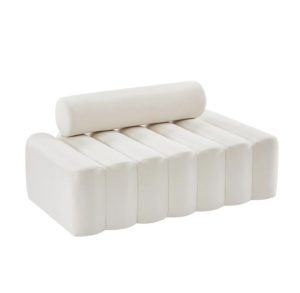 Oroton White Velvet Bolster Medium Daybed