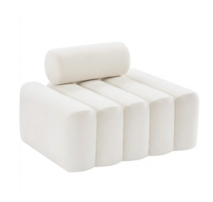 Oroton White Velvet Bolster Small Daybed