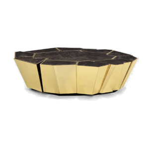 Marbello Brown Marble Brass Coffee Table 140cm