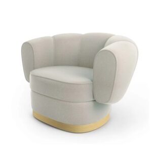 Demorais Cream Velvet Gold Armchair Sofa