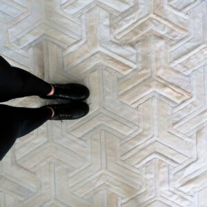 Esher Ivory Cream Cowhide Rug / Per Sq Metre