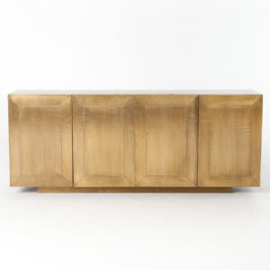 Brass sideboard with geometric panel design