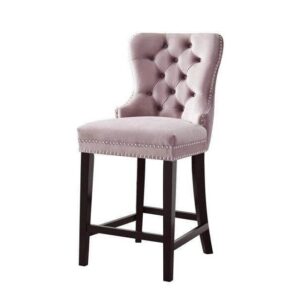 Baltimore Light Blush Velvet Counter Stool