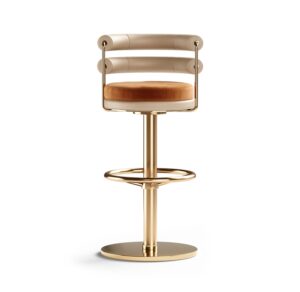 Elegant gold barstool with velvet seat