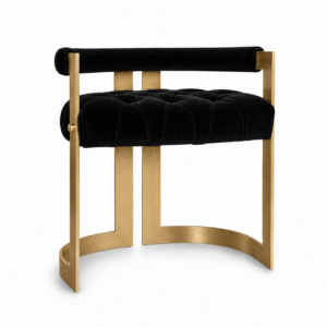 Clubhouse Black Velvet Brass Dining Chair