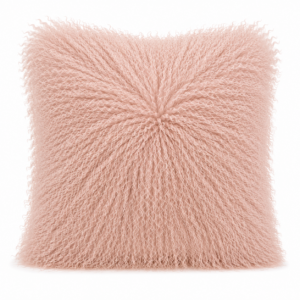 Blush Mongolian Fur Cushion 50cm