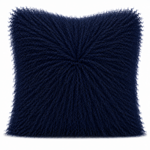 Navy Mongolian Fur Cushion 50cm