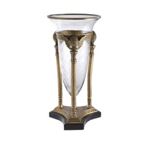 Vanderbilt Antique Brass Glass Large Hurricane