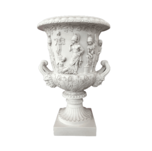 Medici Carrara Marble Pedestal Vase 63cm