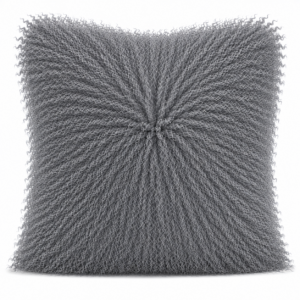 Grey Mongolian Fur Cushion 50cm