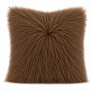 Brown Mongolian Fur Cushion 50cm