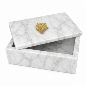 Medusa Carrara Marble Gold Large Storage Box