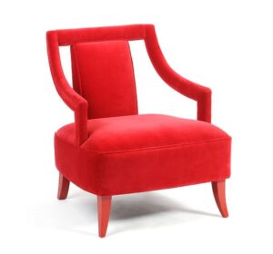 Elandra Red Velvet Armchair Chair