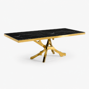 Fornetti Nero Marble Gold Dining Table 220cm