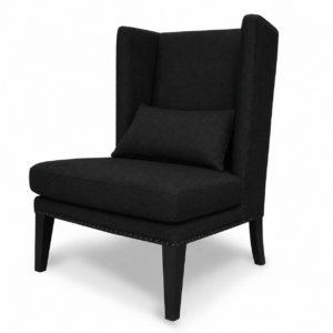 Calibre Black Linen Wing Chair