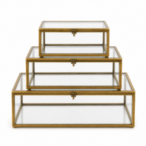Windsor Brass Glass Storage Box Set