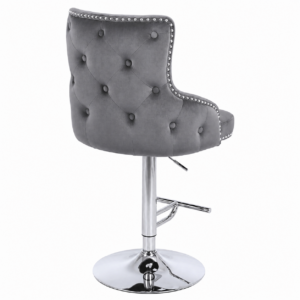 Claude Grey Velvet Chrome Counter Stool
