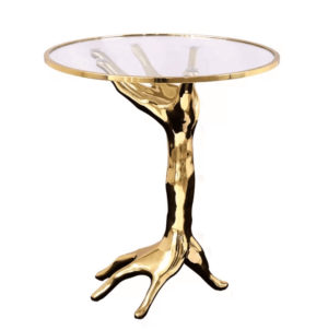 Dichotomy Brass Glass Sidetable