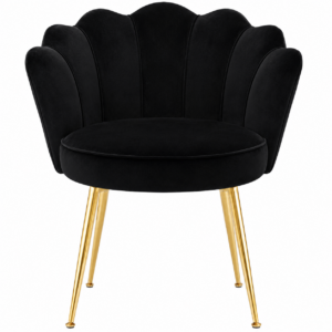 Valentino Black Velvet Brass Dining Chair