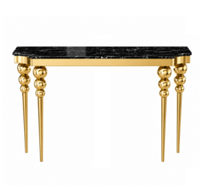 Bottega Nero Marble Brass Console