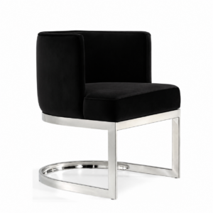 Meridian Black Velvet Chrome Dining Chair