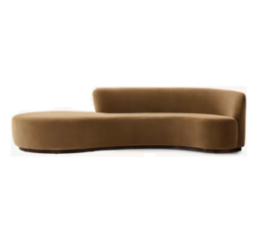 Escada Mocha Velvet Chaise Sofa