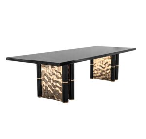 Niemeyer Black Marble Brass Dining Table