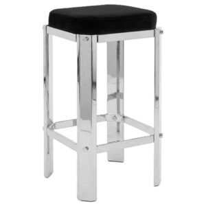 Jacques Black Velvet Lucite Chrome Counter Stool