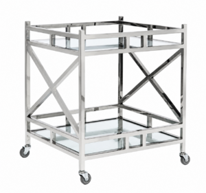 Trenton Chrome Mirror Bar Cart