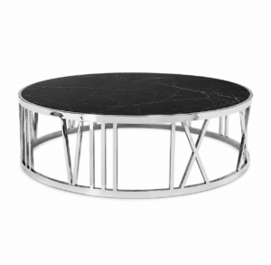 Roman Nero Marble Chrome Coffee Table