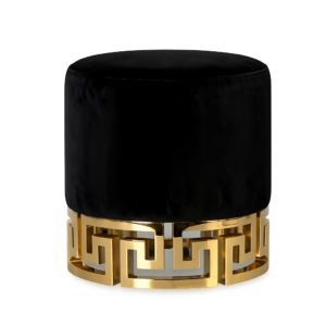 Legacy Black Velvet Brass Stool