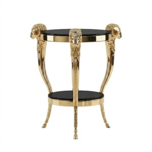Regal Gold Black Glass Sidetable