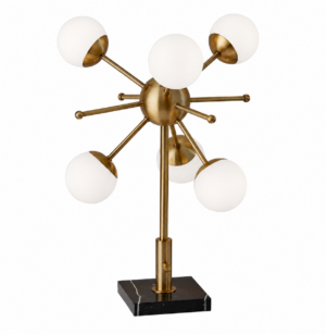 Orbit Brass Nero Marble Lamp