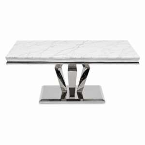 Manheim Carrara Marble Chrome Coffee Table
