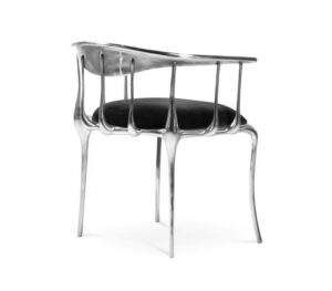 Modern silver chair with unique design