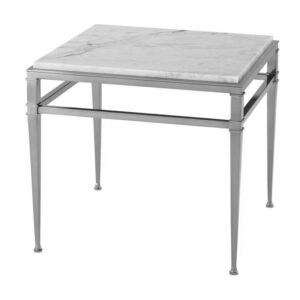 Chateau Carrara Marble Nickel Sidetable