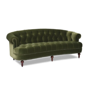Galliano Green Velvet Studded Sofa