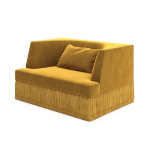 Milan Honey Velvet Fringe Sofa